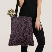 Tote Bag Moody Modern Chic Feuille Botanique foncée violet (De près)