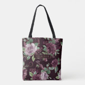 Tote Bag Moody Passion | Dramatic Purple Wine Rose Custom (Dos)