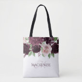 Tote Bag Moody Passion | Vin violet spectaculaire Floral Pe (Devant)