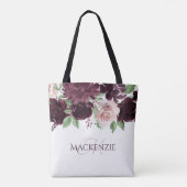 Tote Bag Moody Passion | Vin violet spectaculaire Floral Pe (Dos)