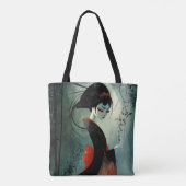 Tote Bag Moody Thoughtful Anime Girl (Dos)