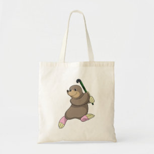 Tote Bag Moon au hockey avec chauve-souris de hockey