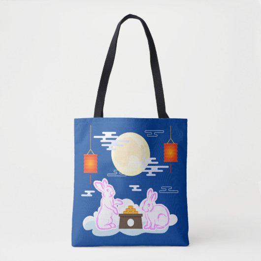 Tote Bag Moon Rabbit Mooncake Nuages Mooncake Festival à la (Devant)