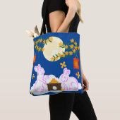 Tote Bag Moon Rabbit Mooncake Osmanthus (De près)