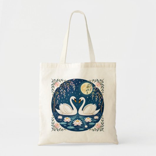 Tote Bag Moonlit Swan Serenade (Devant)