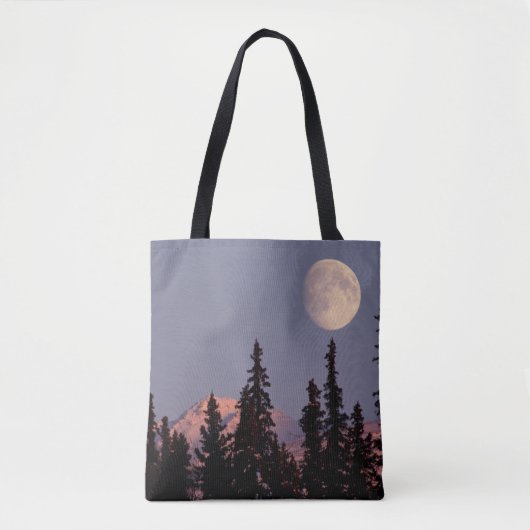 Tote Bag Moonrise Early Winter | Anchorage, Alaska (Devant)