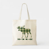 Tote Bag Moose Motif Tartan Vert (Dos)