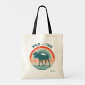 Tote Bag Moose Silhouette Retro Rainbow Wild Libre (Dos)