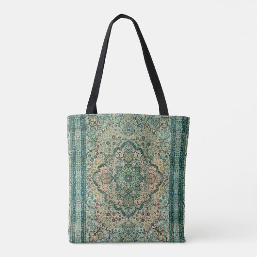 Tote Bag Moquette ethnique Design floral géométrique (Dos)