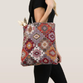 Tote Bag Moquette persane design original, texture tribale. (De près)