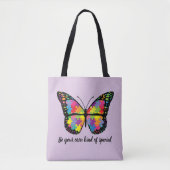 Tote Bag Morceau de puzzle de papillon de sensibilisation (Devant)