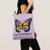 Tote Bag Morceau de puzzle de papillon de sensibilisation (De près)
