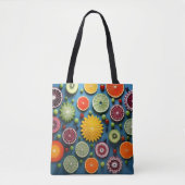Tote Bag Morceaux de fruits colorés (Devant)