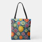 Tote Bag Morceaux de fruits colorés (Dos)