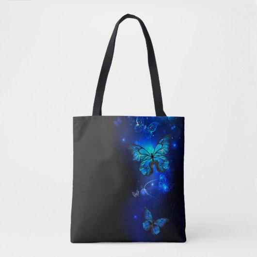 Tote Bag Morpho Butterfly in the Dark Background (Devant)
