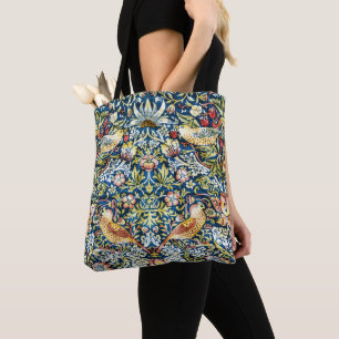 Tote Bag Morris Strawberry Thief Jaune Ivoire Ardoise Bleu