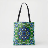 Tote Bag Mosaic bleu vert Hippie Boho Mandala (Devant)