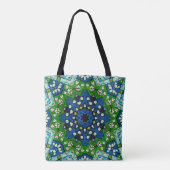 Tote Bag Mosaic bleu vert Hippie Boho Mandala (Dos)