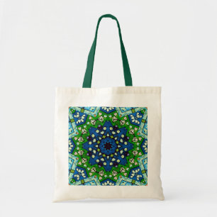 Tote Bag Mosaic bleu vert Hippie Boho Mandala