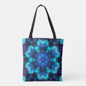 Tote Bag Mosaic Kaleidoscope Fleur bleu et violet (Dos)