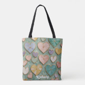 Tote Bag Mosaic Love : Coeurs Pastel (Dos)
