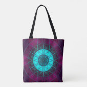 Tote Bag Mosaic Mandala Flower bleu et violet (Dos)