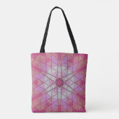 Tote Bag Mosaic Mandala Flower rose et blanc (Dos)