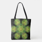 Tote Bag Mosaic Mandala Flower vert jaune et noir (Dos)