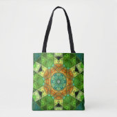 Tote Bag Mosaic Mandala Orange et vert (Devant)