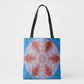 Tote Bag Mosaic Mandala Rouge Blanc et Bleu (Devant)