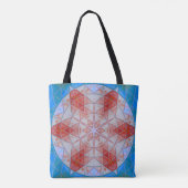 Tote Bag Mosaic Mandala Rouge Blanc et Bleu (Dos)