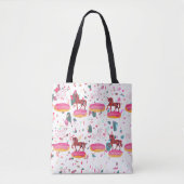 Tote Bag Mosaic Motif Unicorns Art (Devant)