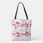 Tote Bag Mosaic Motif Unicorns Art (Dos)