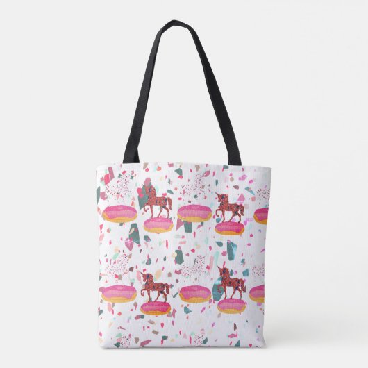 Tote Bag Mosaic Motif Unicorns Art (Dos)