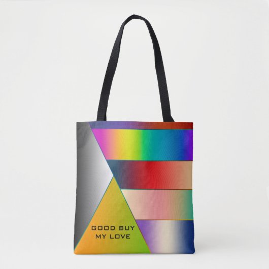 Tote Bag MOSAIC rayures triangles dégradés I + vos idées (Devant)