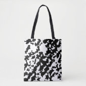 Tote Bag Mosaïque Abstraite irrégulière Camo noir et blanc (Devant)