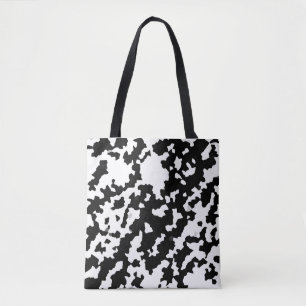 Tote Bag Mosaïque Abstraite irrégulière Camo noir et blanc