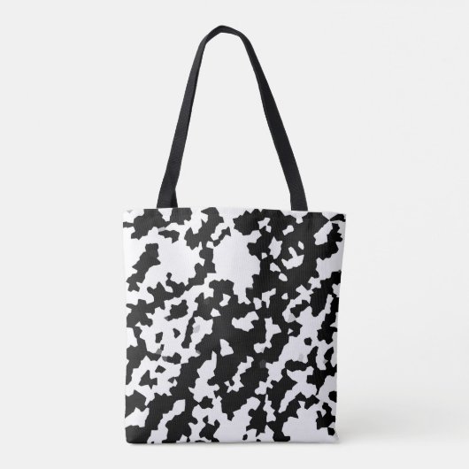 Tote Bag Mosaïque Abstraite irrégulière Camo noir et blanc (Dos)