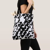 Tote Bag Mosaïque Abstraite irrégulière Camo noir et blanc (De près)
