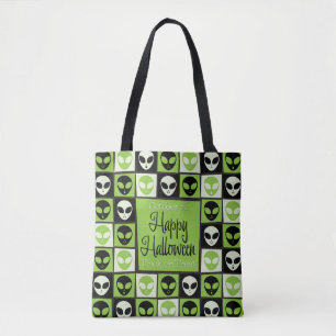Tote Bag Mosaïque alien d'Halloween