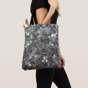 Tote Bag Mosaïque argentée colorée scintillante
