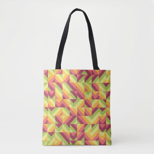Tote Bag Mosaïque Chevron de récolte (Devant)