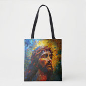Tote Bag Mosaïque colorée Jésus (Devant)