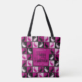 Tote Bag Mosaïque de chat d'Halloween (Dos)