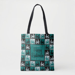 Tote Bag Mosaïque de maison hantée d'Halloween