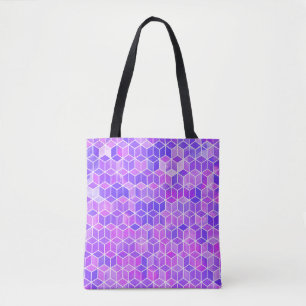 Tote Bag Mosaïque d'été : Aquarelle Cube Fusion