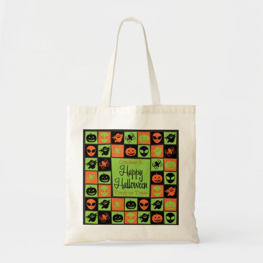 Tote Bag Mosaïque d'Halloween (Devant)