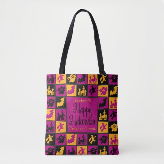 Tote Bag Mosaïque d'Halloween (Devant)