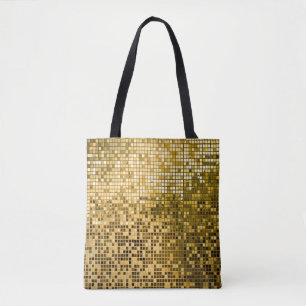 Tote Bag Mosaïque d'or : Carreaux Carrés Texture.