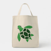Tote Bag Mosaïque Jade Green Sea Turtle avec nom (Dos)